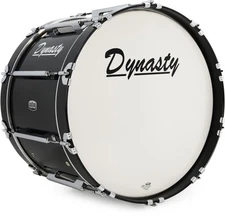 Dynasty Custom Elite Marching Bass Drum - 22 inch x 14 inch, Black