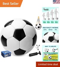 Soccer Ball Size 2/3/4/5 with Pump  Bag, Deflated Ball - 1 2 or 3 Pack - Cla...