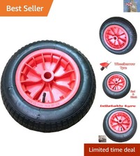 High-Quality 14 Inch Wheelbarrow Wheel with Pneumatic Tyre - Replacement Red