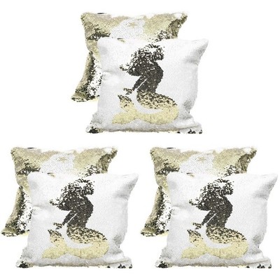 6 PCs Pailletten Glitzer Dekorative Wurfkissen Hülle Home Reversible Pailles