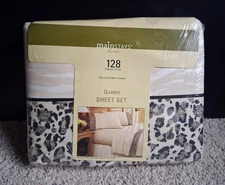 Mainstays Queen Sheet Set 128 Thread Count  50% Cotton / 50% Polyester Cheetah