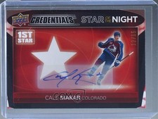 2021-22 Upper Deck Credentials 1st Star of the Night 12/15 Cale Makar Auto 1q7q