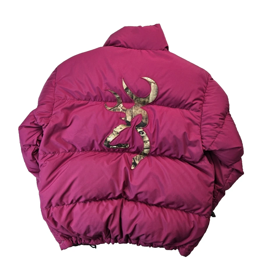 Коричневый для нее розовый гусь вниз пуховик куртка большой логотип женщин маленький S - Изображение 2 из 4