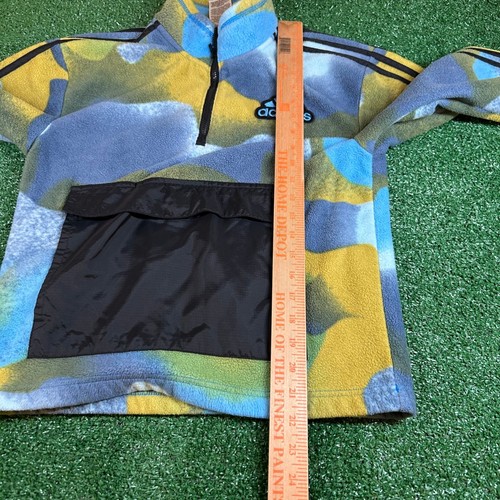 Adidas Fleece Pullover Sweatshirt Camo 1/4 Zip Kangaroo Pocket Youth Medium - Picture 9 of 11