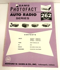 Sams Photofact Auto Radio Service Data Series Repair Magazine #AR-262