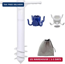 Patio Beach Umbrella Sand Anchor Hanging Hook Set,Base with Adjustable Screw,One