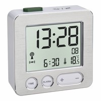 TFA 60.2545.54 Silver/White Radio Controlled Alarm Clock/Alarm Clock