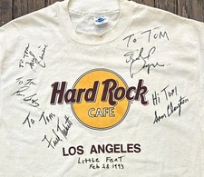 Little Feat Band Signed 1993 Hard Rock Cafe T-Shirt Bill Payne Fred Tackett + 3