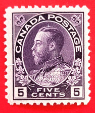 Canada Stamp 112 Wet Printing  King George V Admiral Issue  MNH F-VF CV$120