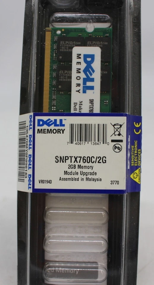 Dell Memory Module Upgrade 2GB VR0194D 3770 New Computer DIMM DDR2 SNPTX760C - Image 2 of 4