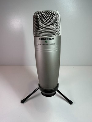 Samson C01U USB Studio Condenser Microphone Complete Box Stand Cable Tested