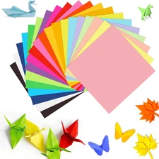 300 Sheets 6" Square Origami Paper, 20 Colors Origami Paper 6X6, Double Sided Co