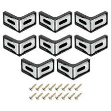 8 Pcs Plastic Corner Brace, 28x17.5x28mm Angle Bracket with Screws, Black