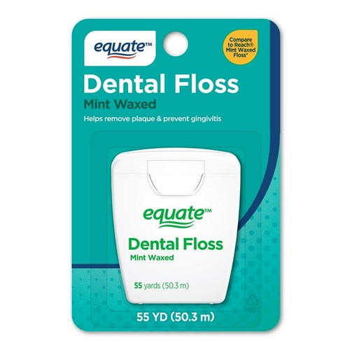 (6 pack) Equate Nylon Dental Floss, Mint Waxed, 55 Yds - Picture 2 of 6