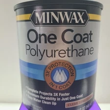 Minwax One Coat Polyurathane. Quart Size. 3X Protection in Just One Coat!