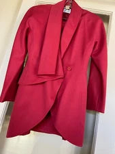 Red Skirt Suit Italian Designer LUCIANO SOPHANI Two-Piece-  Size 8