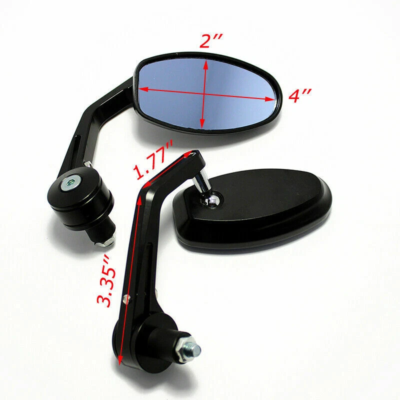 Pair 7/8" Bar End Mirrors Anti-Glare For Triumph Street Triple Tiger 900 Bobber - Image 4 of 4