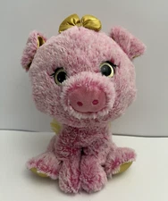 Hug Fun Pig Plush 7" Farm Stuffed Animal with Gold Glitter Eyes & Ballerina Tutu