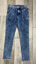 Gap High Rise Stretch Jogging Jeans Girls Size 16 Stone Wash Blue Denim 23X27