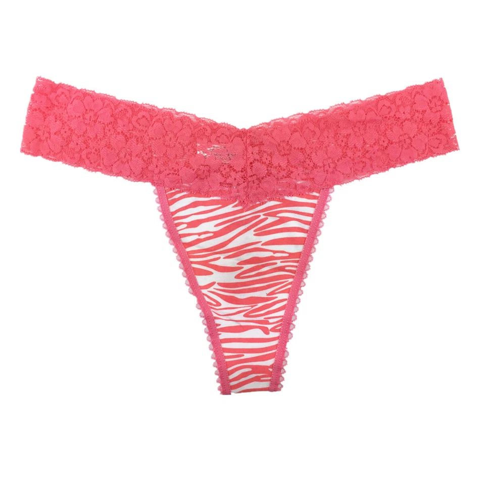 Lote de 6 piezas sexy tangas de algodón leopardo para mujer bragas encaje ribete tanga ropa interior Foto 2 de 4