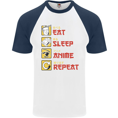 Eat Sleep Anime Repeat HERREN S/S Baseball