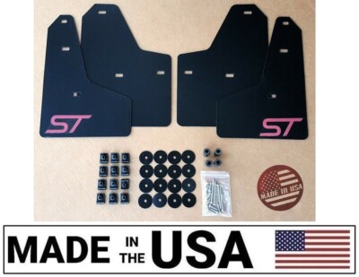 StreetRays 2011-2018 Ford FOCUS ST SE Mud Guard Flaps Set BLACK w/ Hardware Kit