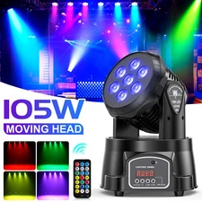 105W RGBW 7LED Stage Lighting Moving Head Light DMX DJ Show Disco With Remote