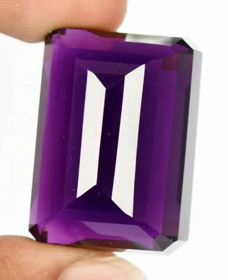 AAA+ Large 85.90 Ct. Violet Amethyst Emerald Cut Loose Gemstone @Birthday Gifts - Image 4 of 4