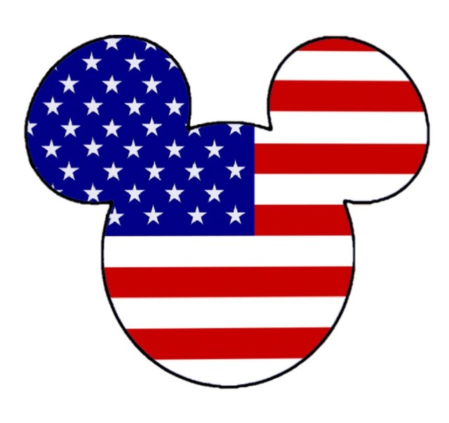 Mickey Mouse American Flag Sticker | eBay