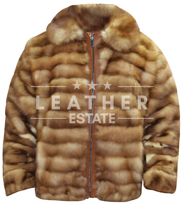 Unisex New Real RUSSIAN SABLE FUR Bomber Coat, ALL SIZES - HIGH QUALITY
