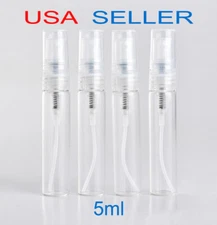 4 Perfume Atomizer Bottles 5ml Glass Pump Travel Portable Refillable Spray Case