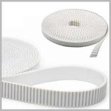 Timing Belt Open White Polyurethane With Steel Wire Width 6/10/15/20/25/30/40mm