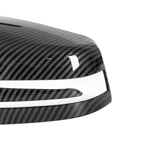 2x Carbon Fiber Style Side Rear Mirror Cover For Benz W204 W176 W212 CLA250 USA - Picture 6 of 6