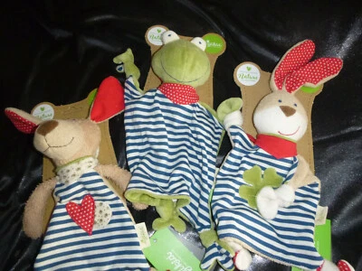 Schmusetücher aus der Green Collection, Sigikid, Hase, Hund,Frosch und Waschbär