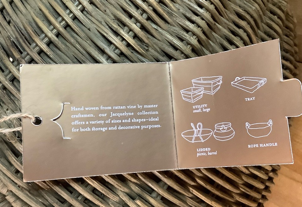 Pottery Barn Jacquelyne Basket Utility/Decorative Tote, New eBay