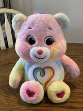 Care Bears Stuffed Animal Plush Basic Fun Togetherness Rainbow Heart 13"