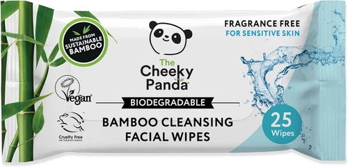 The Cheeky Panda Bamboo Facial Make Up Remover Wipes 25 Sustainable Face Wipes.