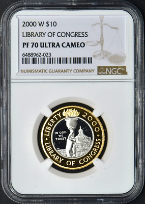 2000-W Gold $10 Library of Congress NGC PF 70 Ultra Cameo