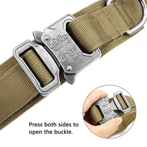 Collar táctico para perro con mango militar nailon con parche de entrenamiento para perro grande - Imagen 13 de 25