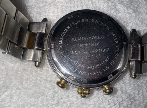 Men's Klaus-Kobec Couture Sports Chronograph Watch KKG1913 - 3 ATM 38mm Quartz - Picture 3 of 3