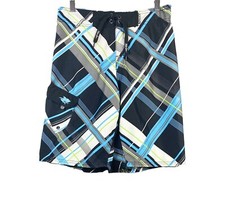 Maui and Sons Youth Boys Blue, Black White Board Shorts Size 16