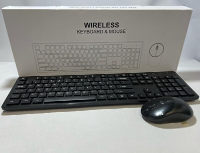 Universal Wireless Tastatur Maus Combo 24GHz Slim Full Size Silent Schwarz