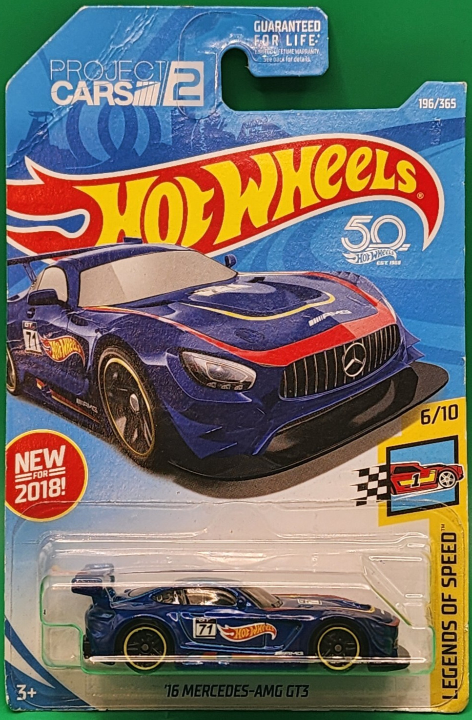 Hot Wheels 2018 '16 Mercedes-AMG GT3 6/10 Short Card FJY10-D5C6