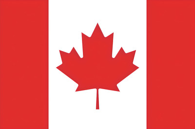 CANADA FLAG STICKER 4 x 3 inch red white maple leaf
