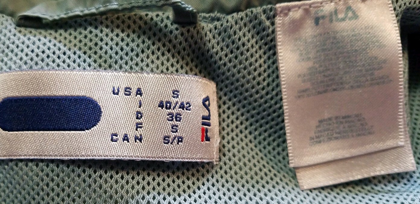 Giacca a vento Fila donna PICCOLA grigio blu abbigliamento attivo sport corsa