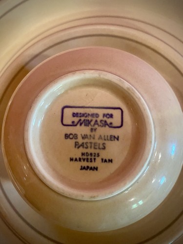 70s BOB VAN ALLEN / MIKASA Harvest Tan Coffee Cup/Saucer /Dinner Plate 3 Pcs - Picture 14 of 16