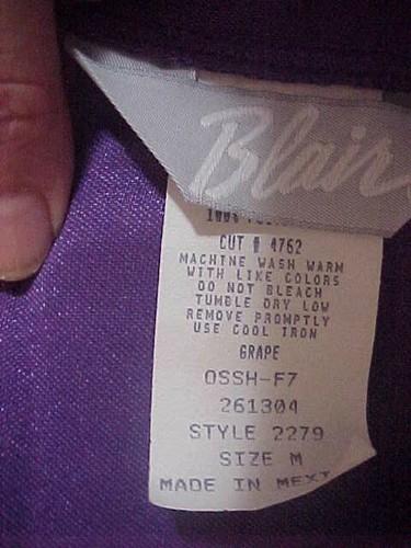 Blusa brillante para mujer Blair púrpura con botones talla M 100 % poliéster manga larga - Imagen 7 de 8