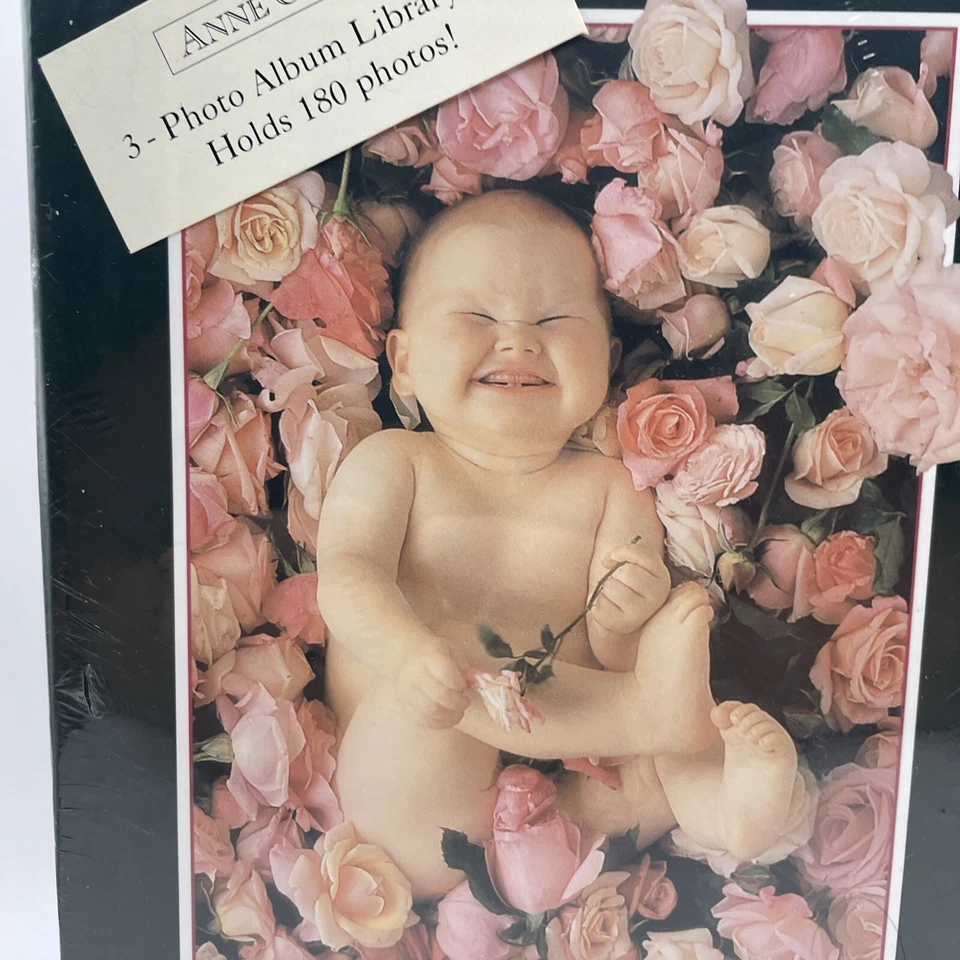 Conjunto de 3 álbuns de fotos Anne Geddes comporta 180 fotos verde novo lacrado bebê - Imagem 3 de 4