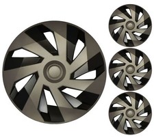 4 x Graphite Grey Wheel Trims Hub Caps 14" fits Fiat Punto Doblo Panda Stilo 500
