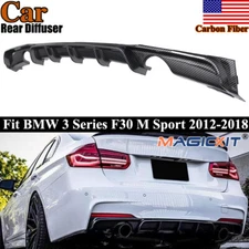 FOR BMW 3 SERIES F30 M-SPORT PERFORMANCE DUAL REAR DIFFUSER VALANCE CARBON LOOK
